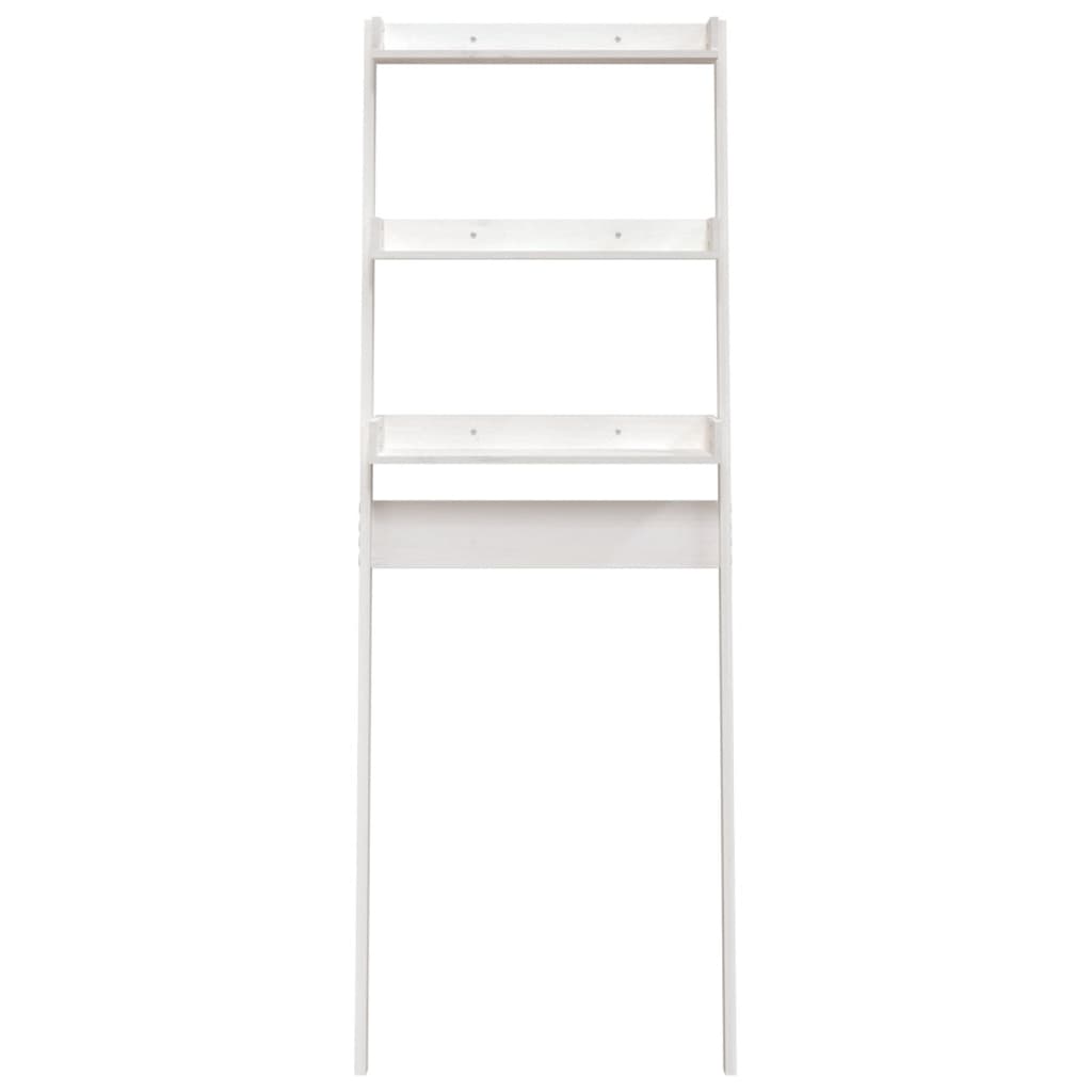 Toilet Shelf White 63.5x32x179 cm Solid Pine Wood