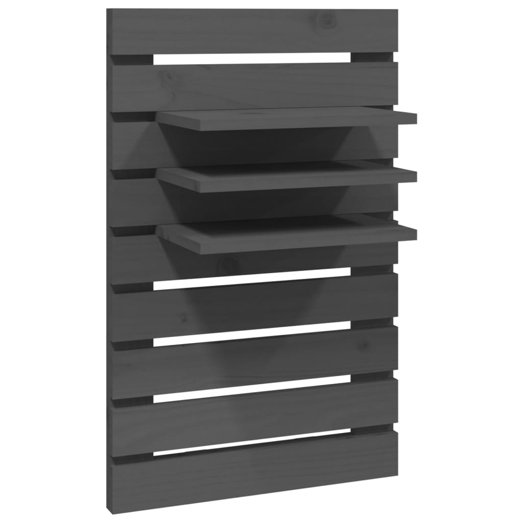 Wall Bedside Tables 2 pcs. Gray Solid Pine