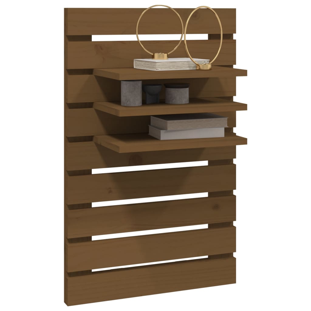 Wall-mounted bedside tables 2 pieces honey brown solid pine