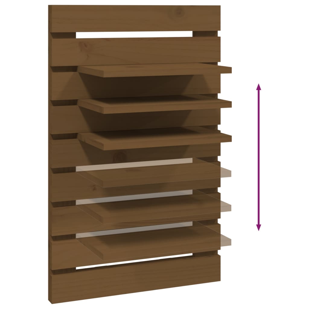 Wall-mounted bedside tables 2 pieces honey brown solid pine