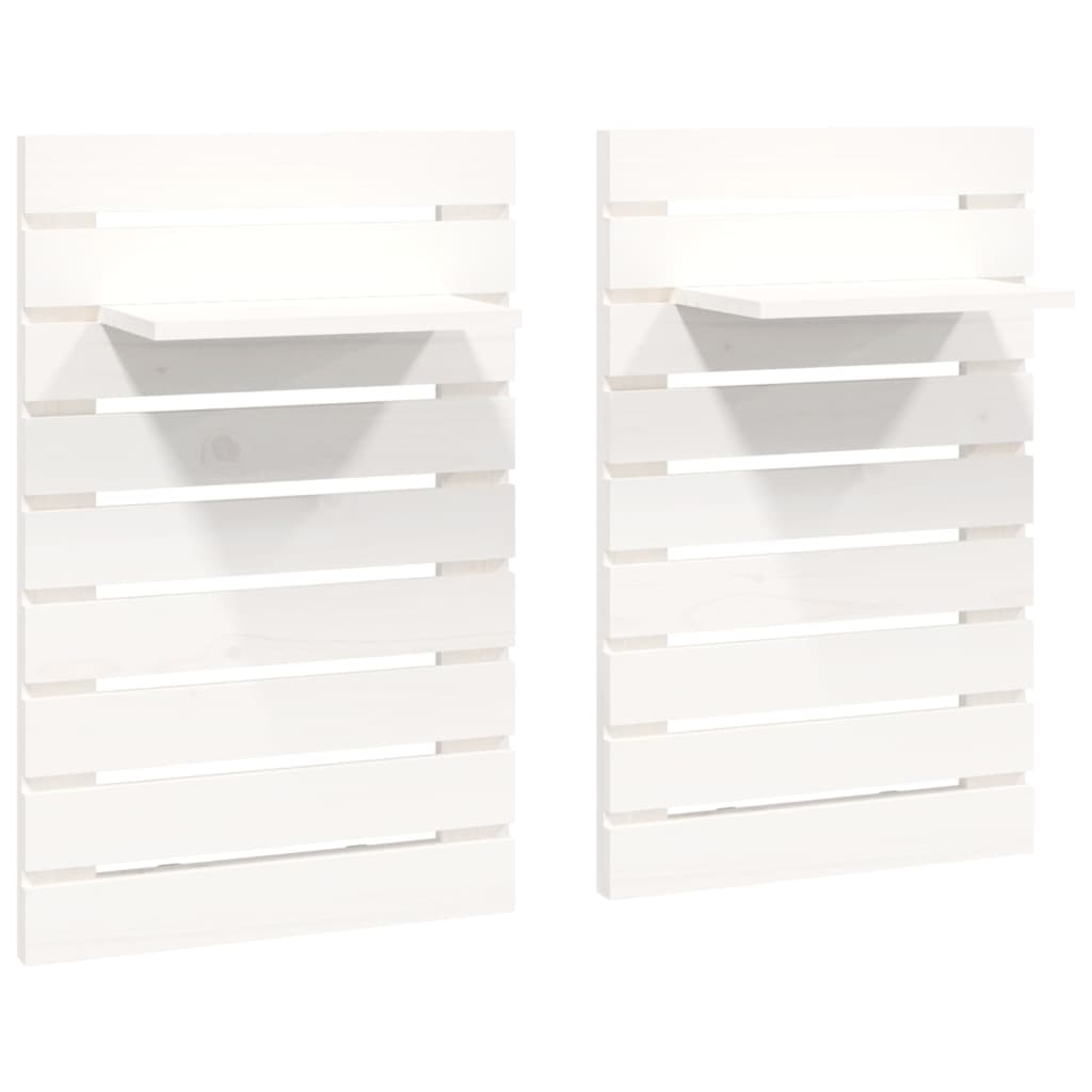 Wall Bedside Tables 2 pcs. White Solid Pine