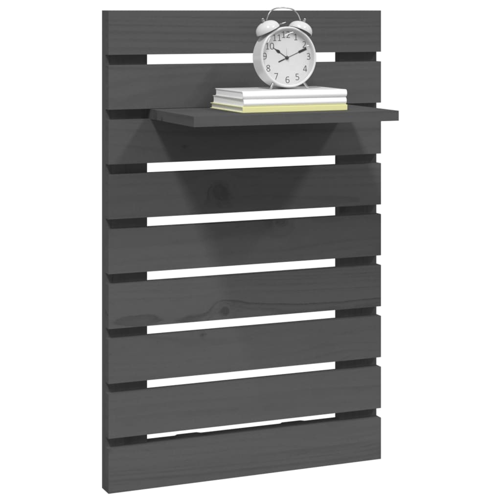 Wall Bedside Tables 2 pcs. Gray Solid Pine