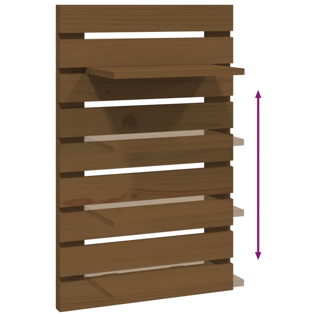 Wall-mounted bedside tables 2 pieces honey brown solid pine