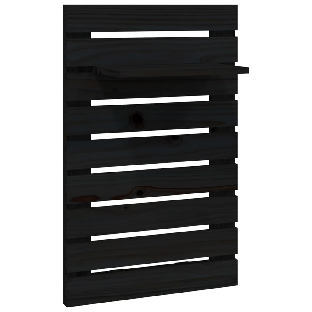 Wall Bedside Tables 2 pcs. Black Solid Pine