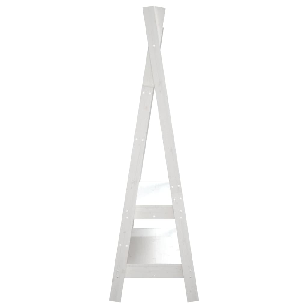 Portant à vêtements blanc 100x45,5x150 cm en bois de pin massif