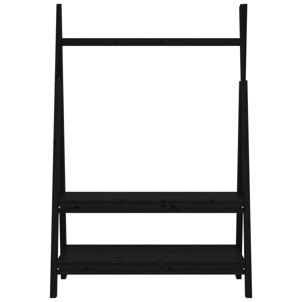 Kleiderschrank Schwarz 100x45,5x150 cm Massivholz Kiefer