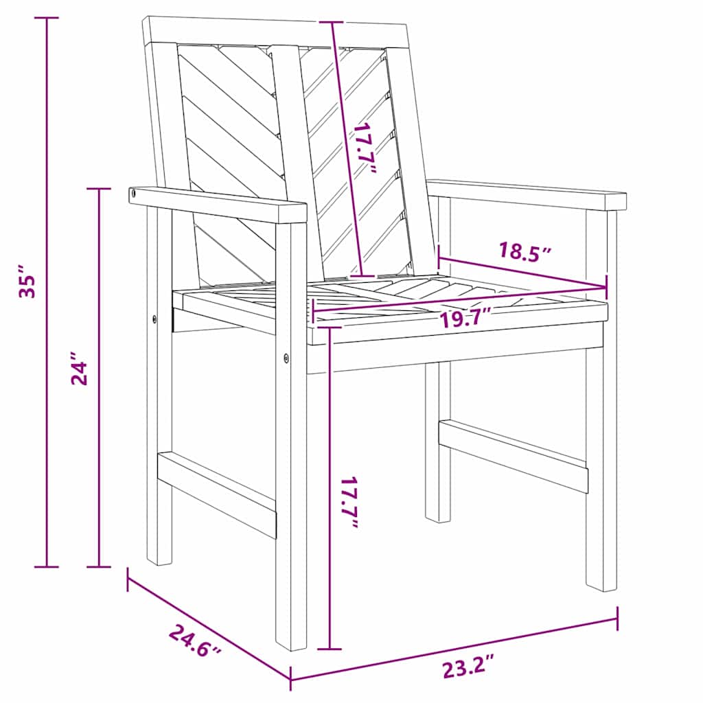 Garten Esszimmerstühle 6 pcs Braun 59 x 62.5 x 89 cm