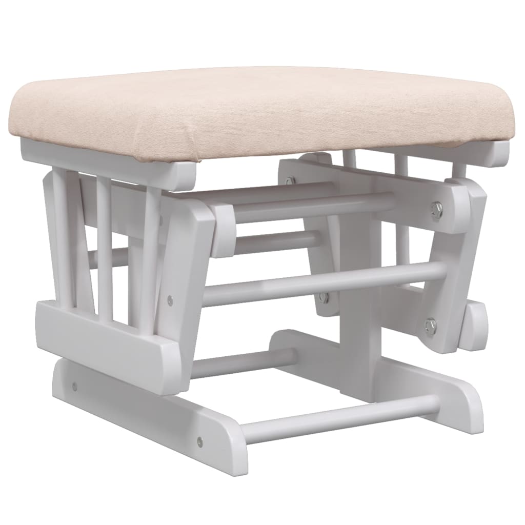 Fauteuil à bascule avec repose-pieds coulissant en tissu rose clair