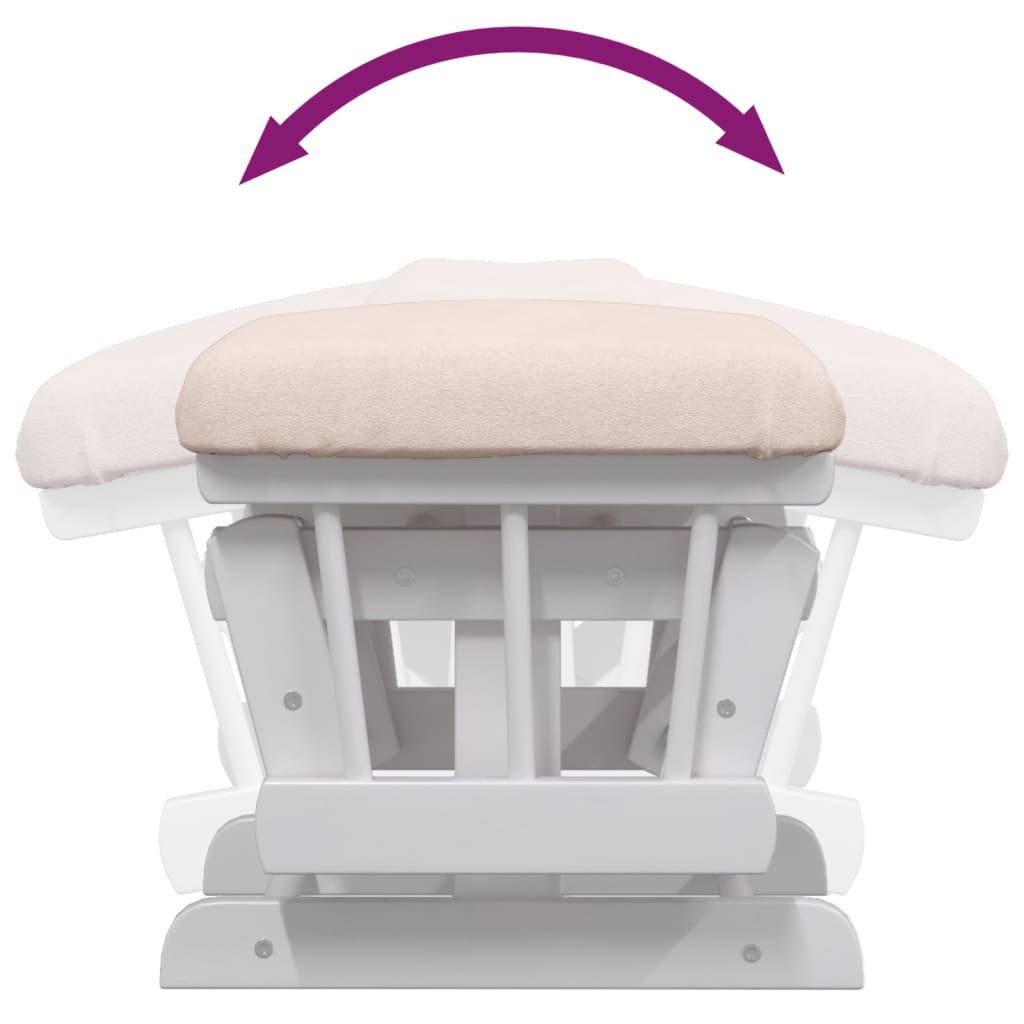 Fauteuil à bascule avec repose-pieds coulissant en tissu rose clair