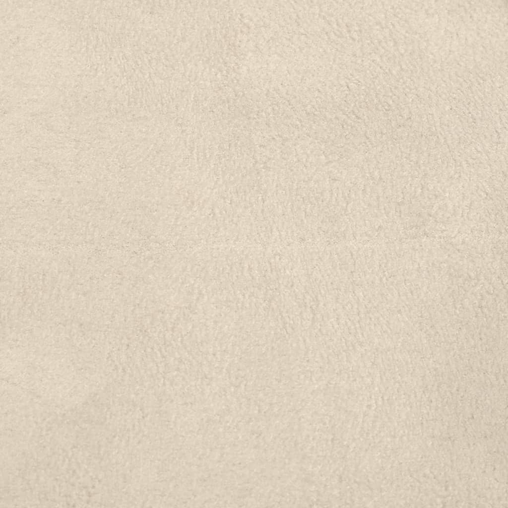 Fauteuil à bascule avec repose-pieds coulissant en tissu blanc crème