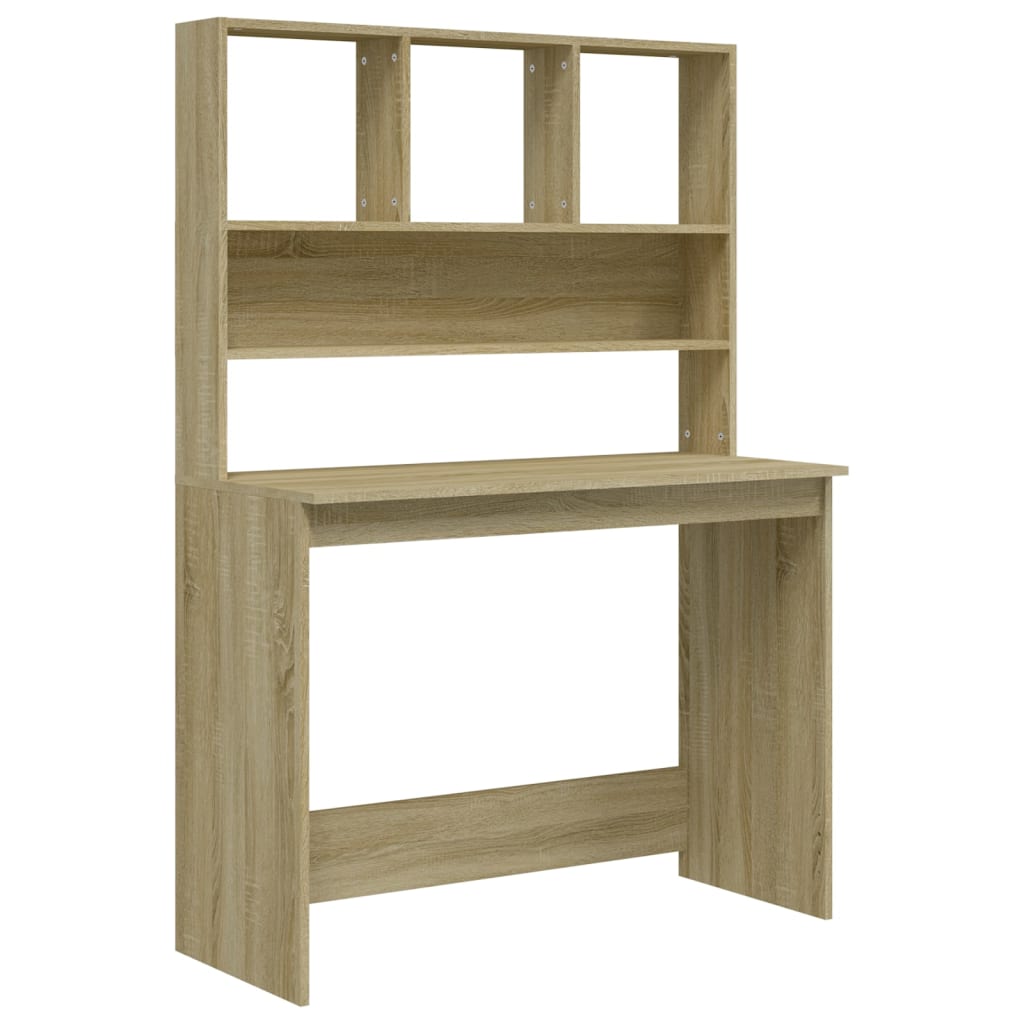 Desk with shelf Sonoma oak 102x45x148 cm wood material