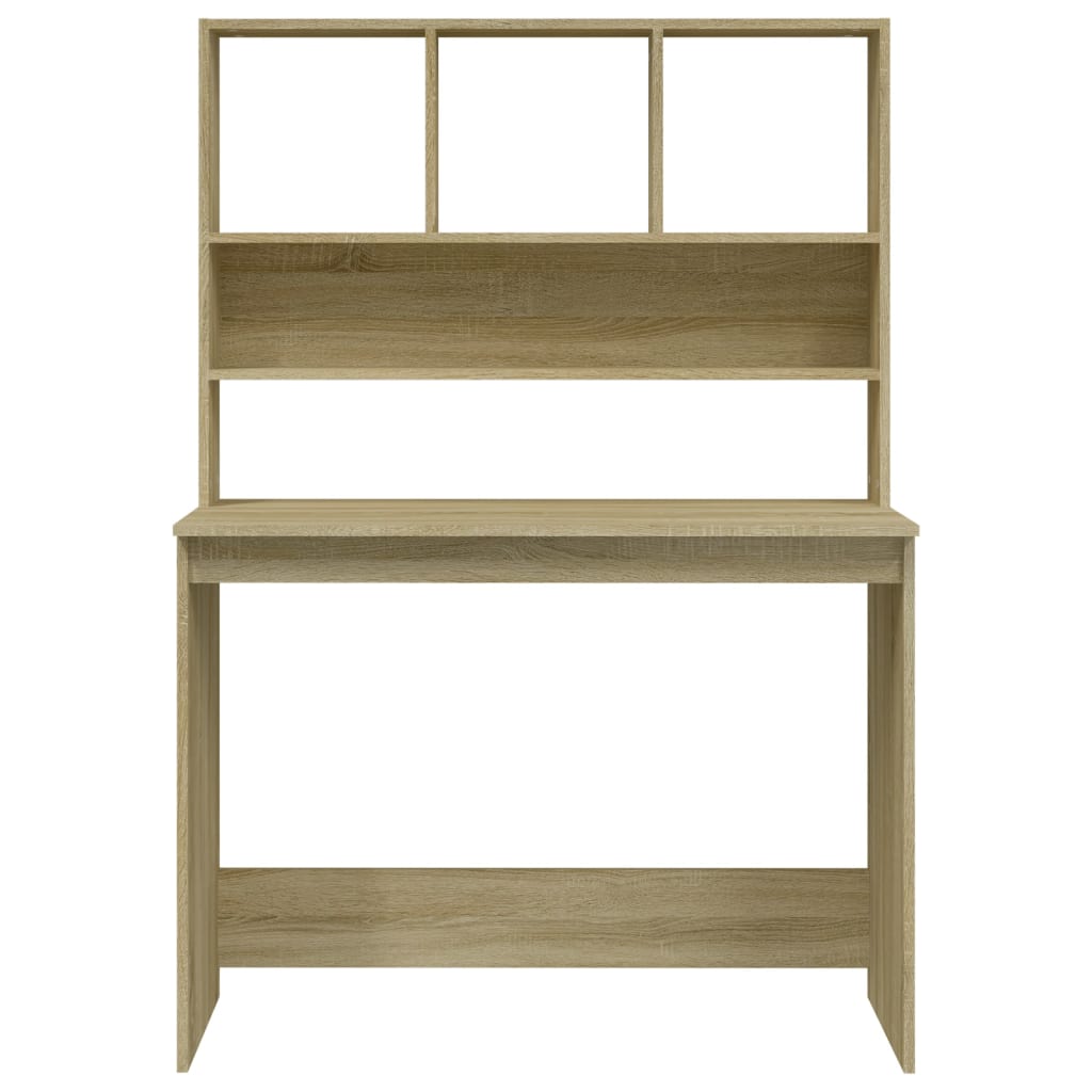 Desk with shelf Sonoma oak 102x45x148 cm wood material