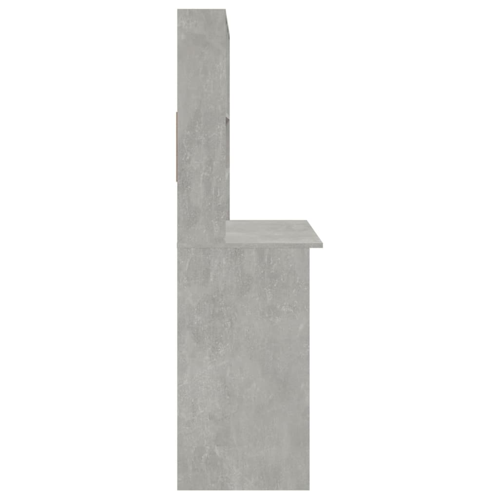 Desk with shelf concrete grey 102x45x148 cm wood material