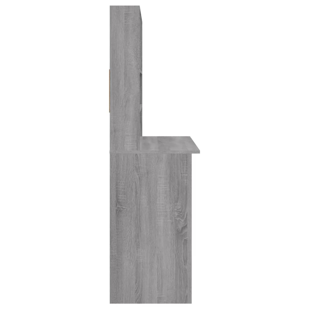 Bureau avec étagère gris Sonoma 102x45x148 cm en bois