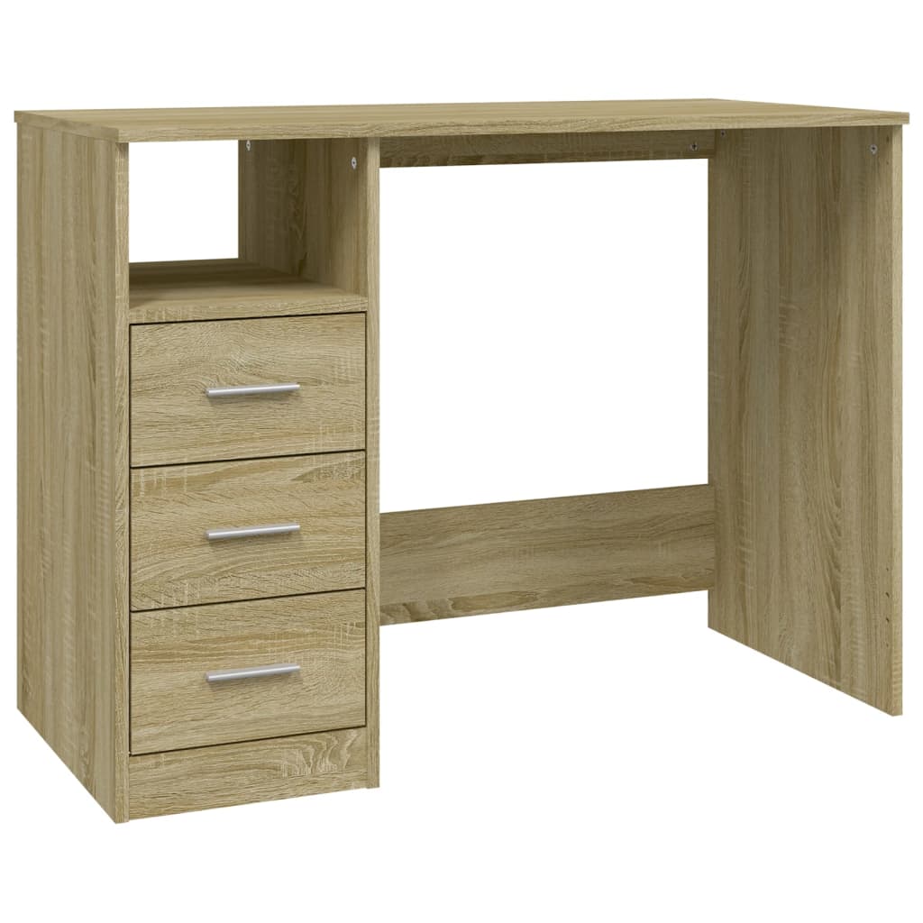 Desk with drawers Sonoma oak 102x50x76 cm