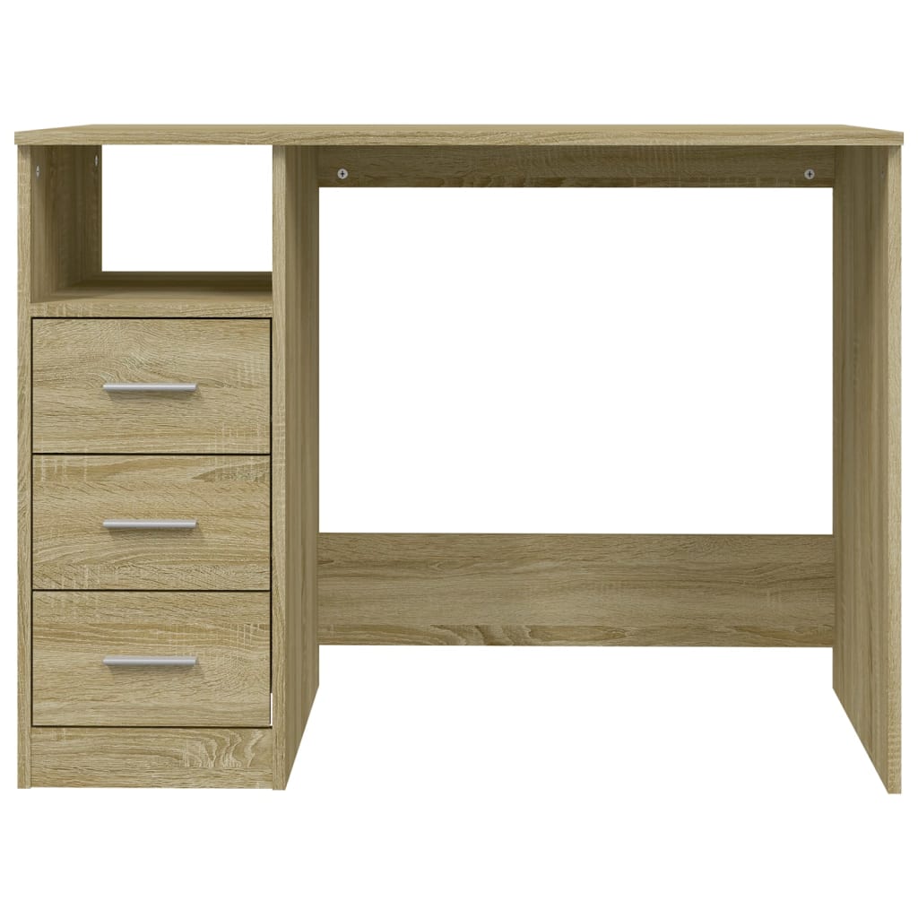 Desk with drawers Sonoma oak 102x50x76 cm
