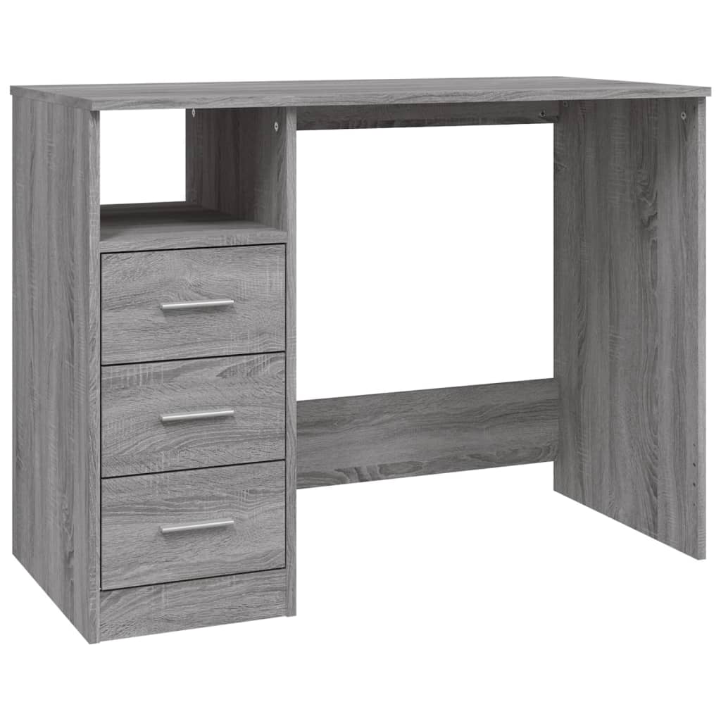 Desk with Drawers Gray Sonoma 102x50x76 cm