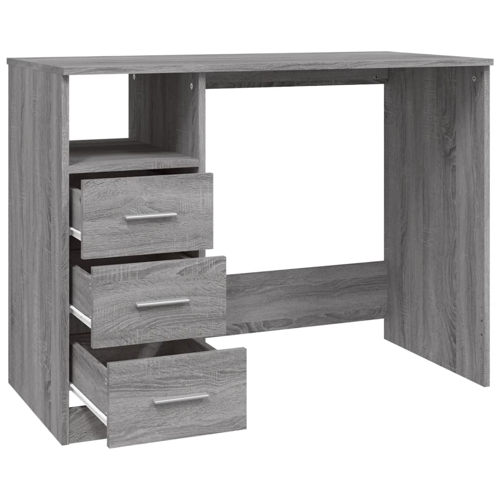 Desk with Drawers Gray Sonoma 102x50x76 cm