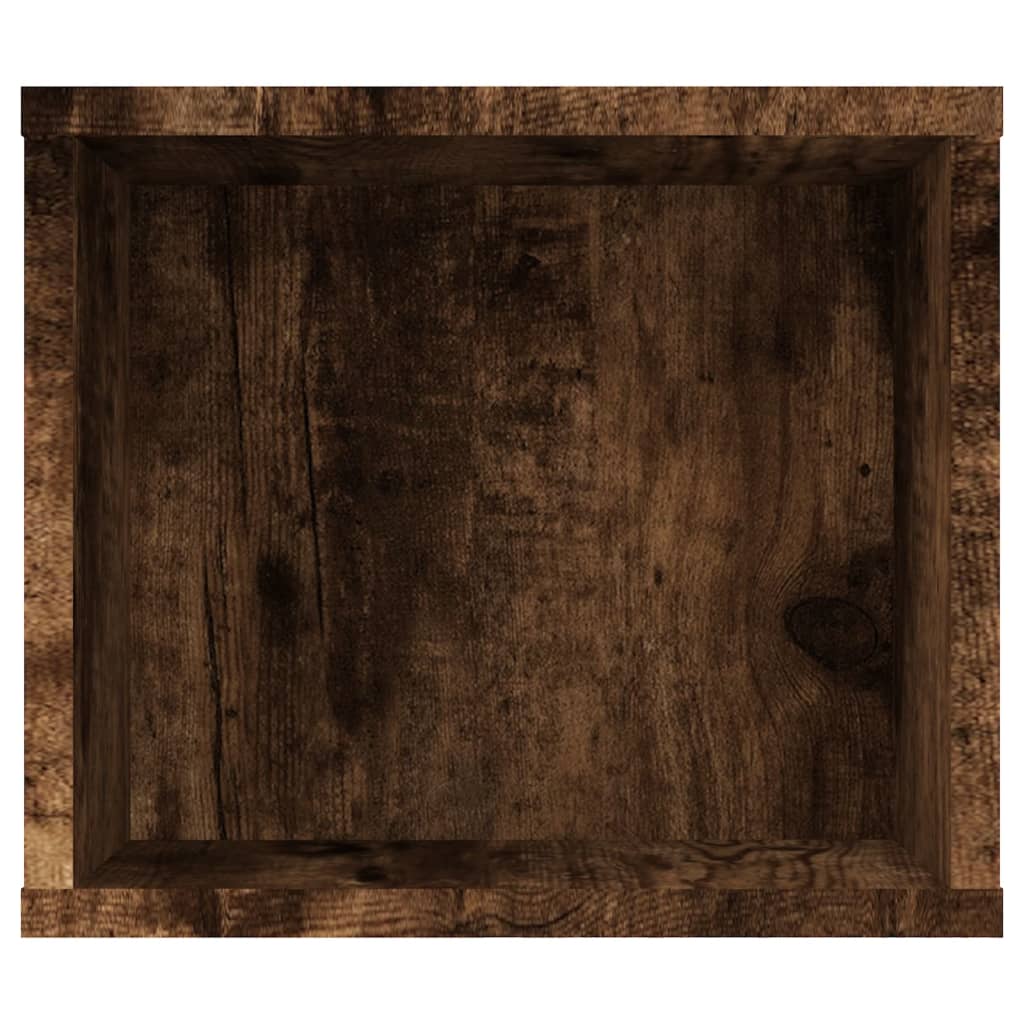Meuble TV mural chêne fumé 100x30x26,5 cm matériau bois