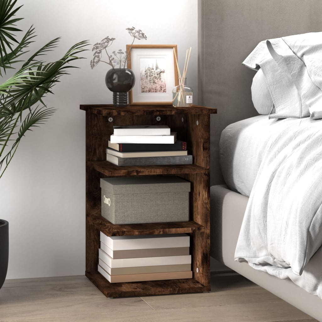 Side shelf smoked oak 35x35x55 cm wood material