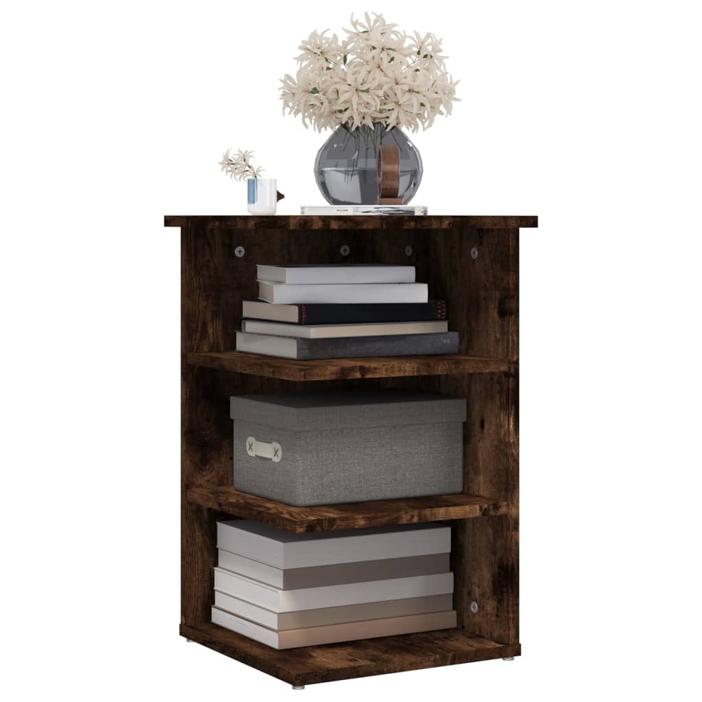 Side shelf smoked oak 35x35x55 cm wood material