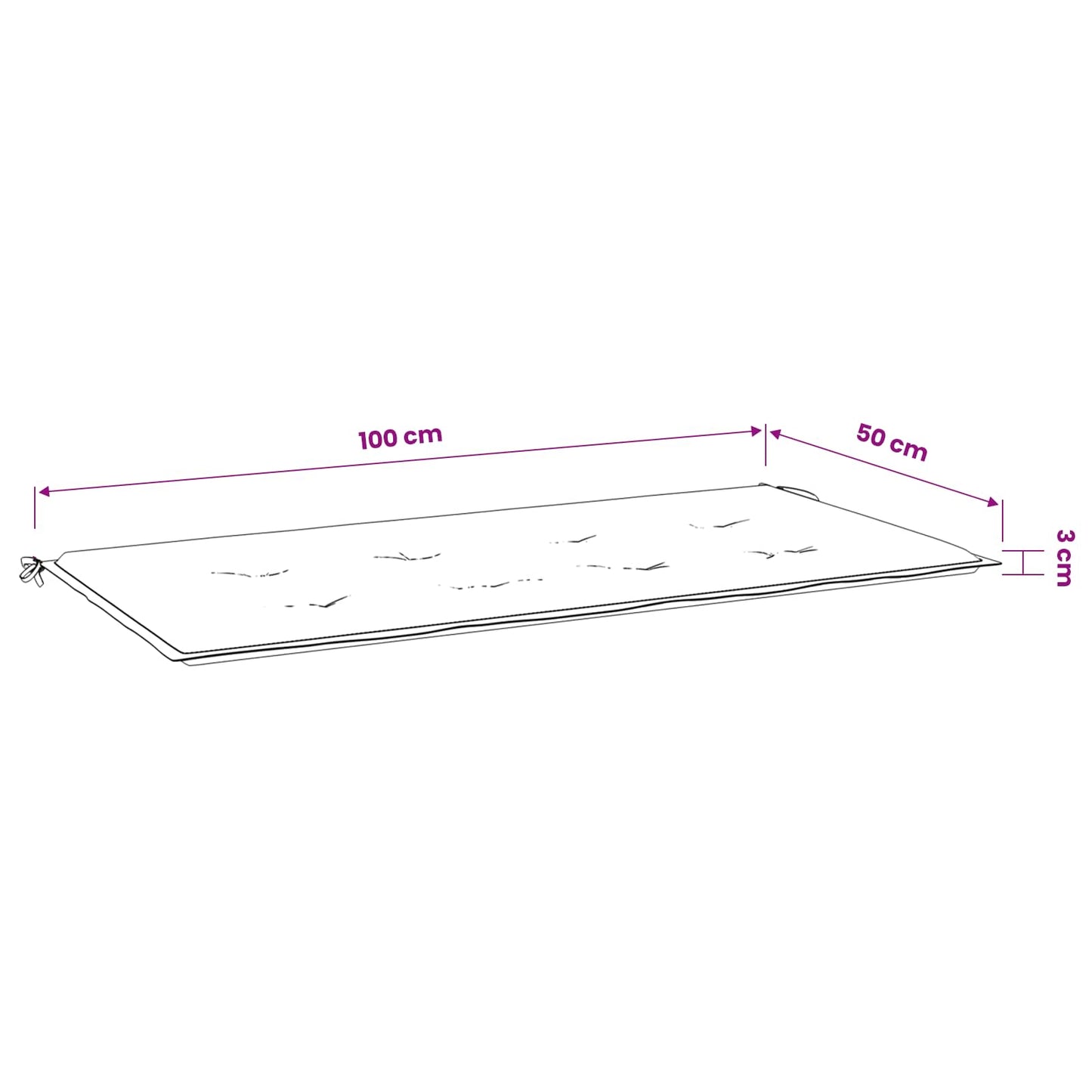 Stuhlpolster Oxford-Stoff Türkis 100 x 50 x 3 cm