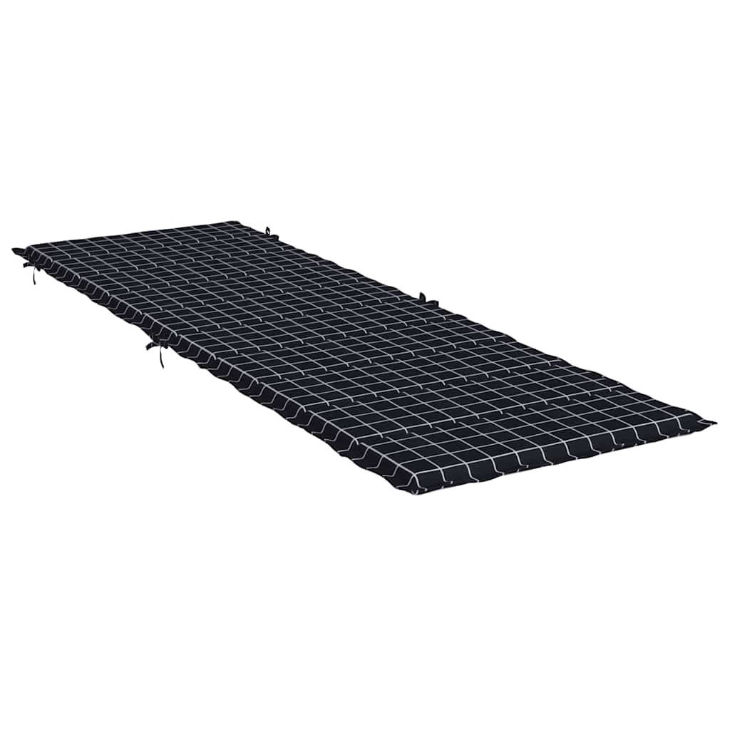 Sonnenliegen-Auflage Schwarz Karomuster Oxford-Gewebe