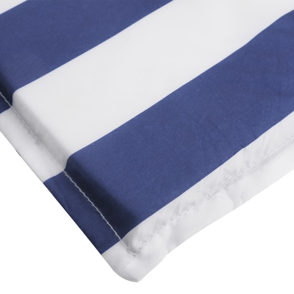 Sun lounger cushion blue & white striped Oxford fabric