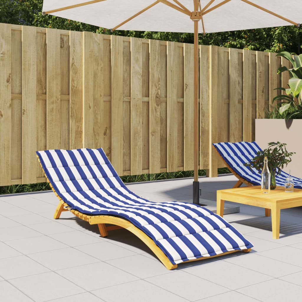 Sun lounger cushion blue & white striped Oxford fabric