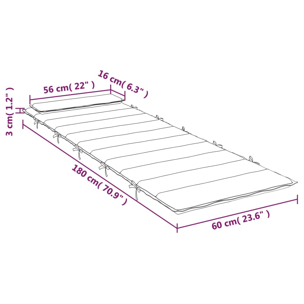 Sonnenliegen-Auflage Grün 180x60x4 cm Oxford-Gewebe