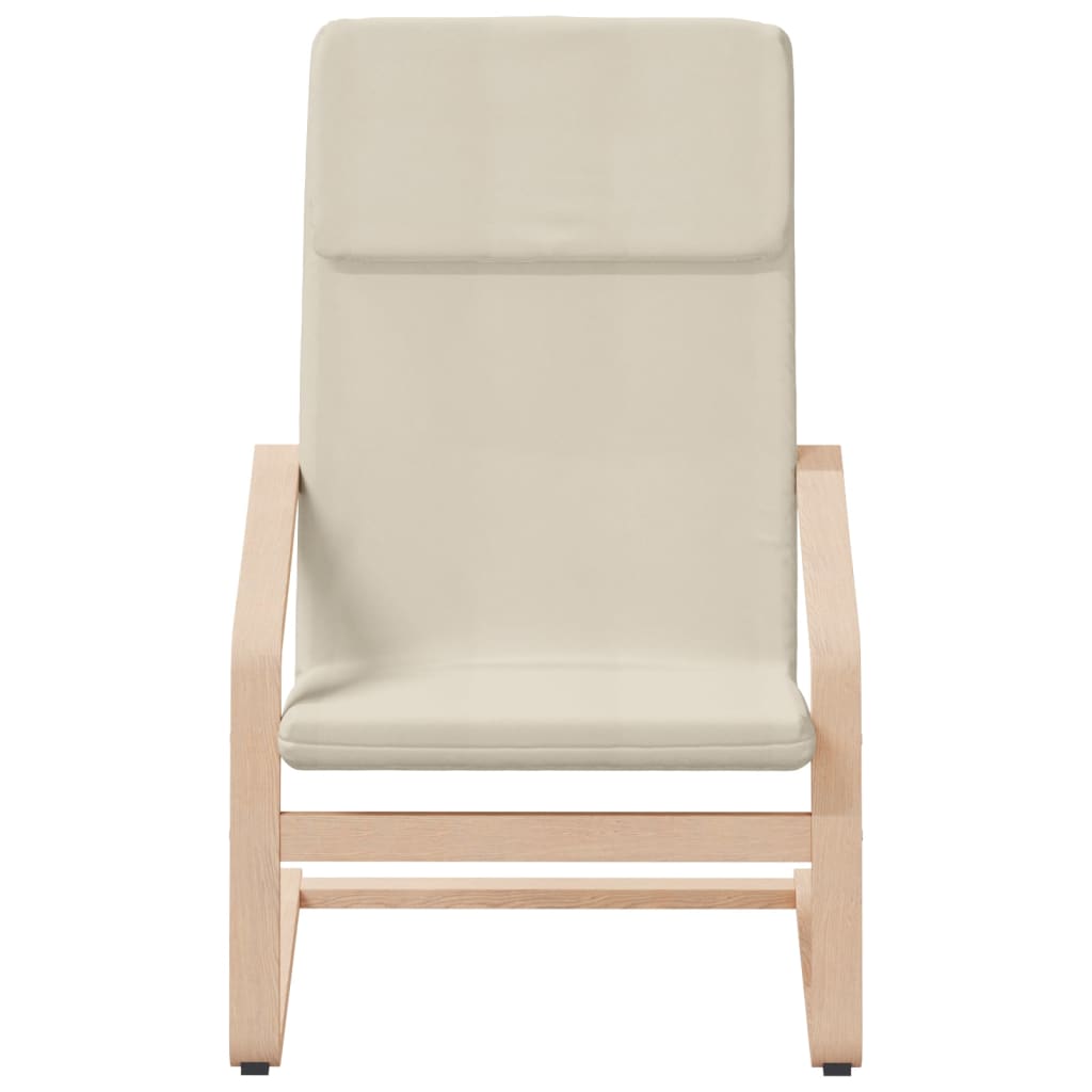 Fauteuil relax avec tabouret en tissu crème
