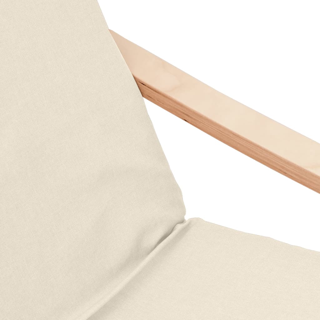 Fauteuil relax avec tabouret en tissu crème