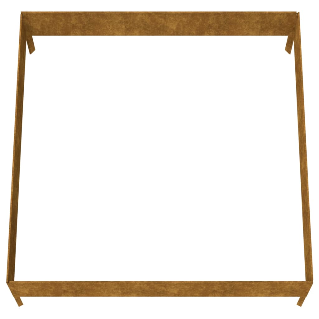 Lit surélevé 100x100x33,5 cm Acier Corten