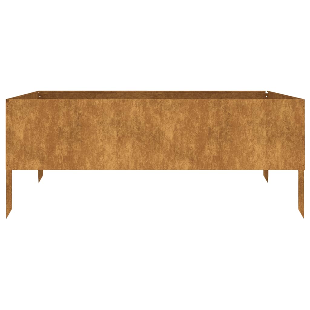 Lit surélevé 100x100x41 cm Acier Corten
