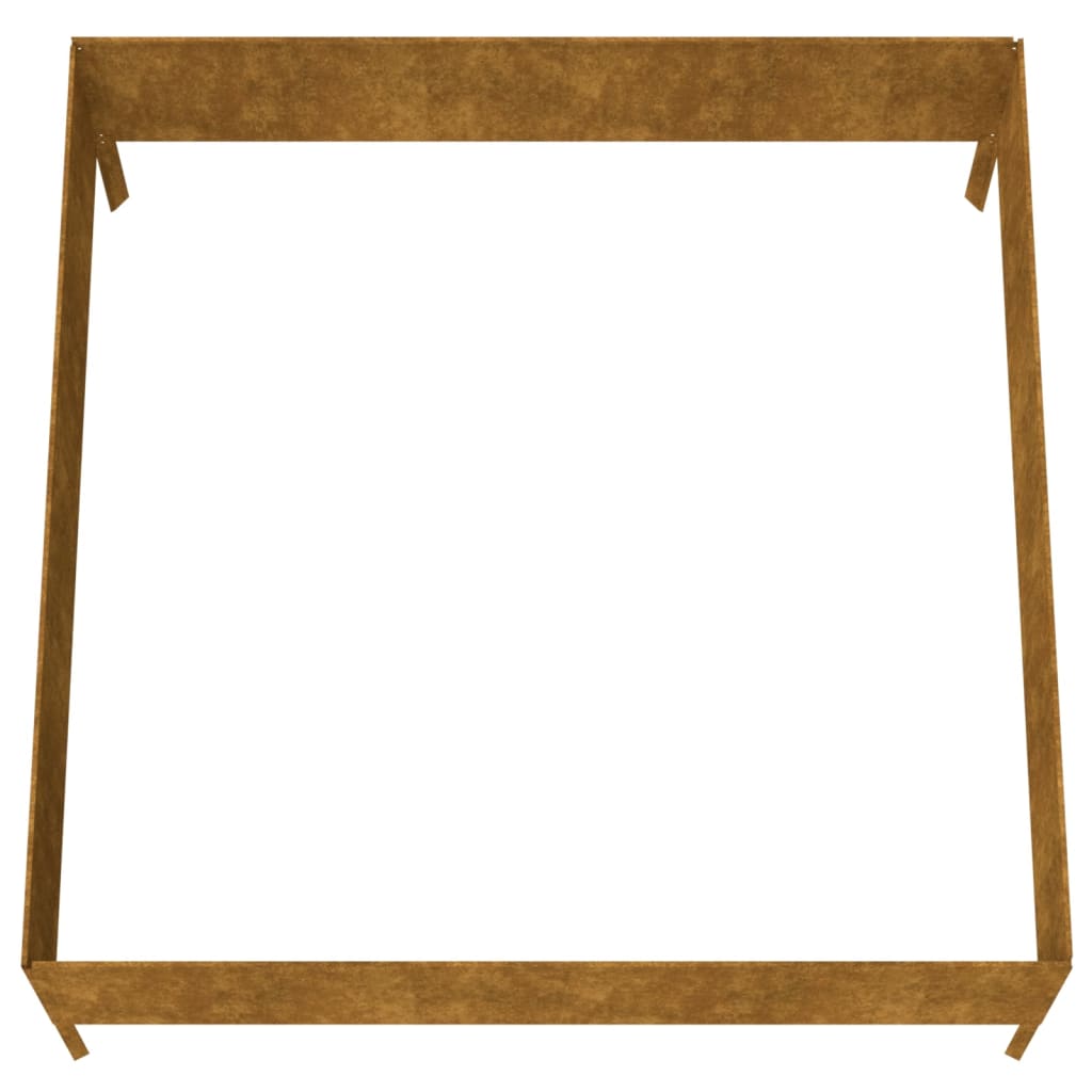 Lit surélevé 100x100x41 cm Acier Corten