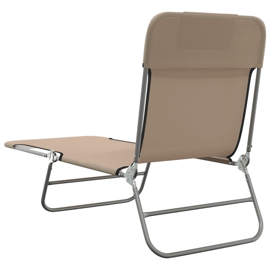 Sun loungers folding 2 pcs. Taupe textilene and steel