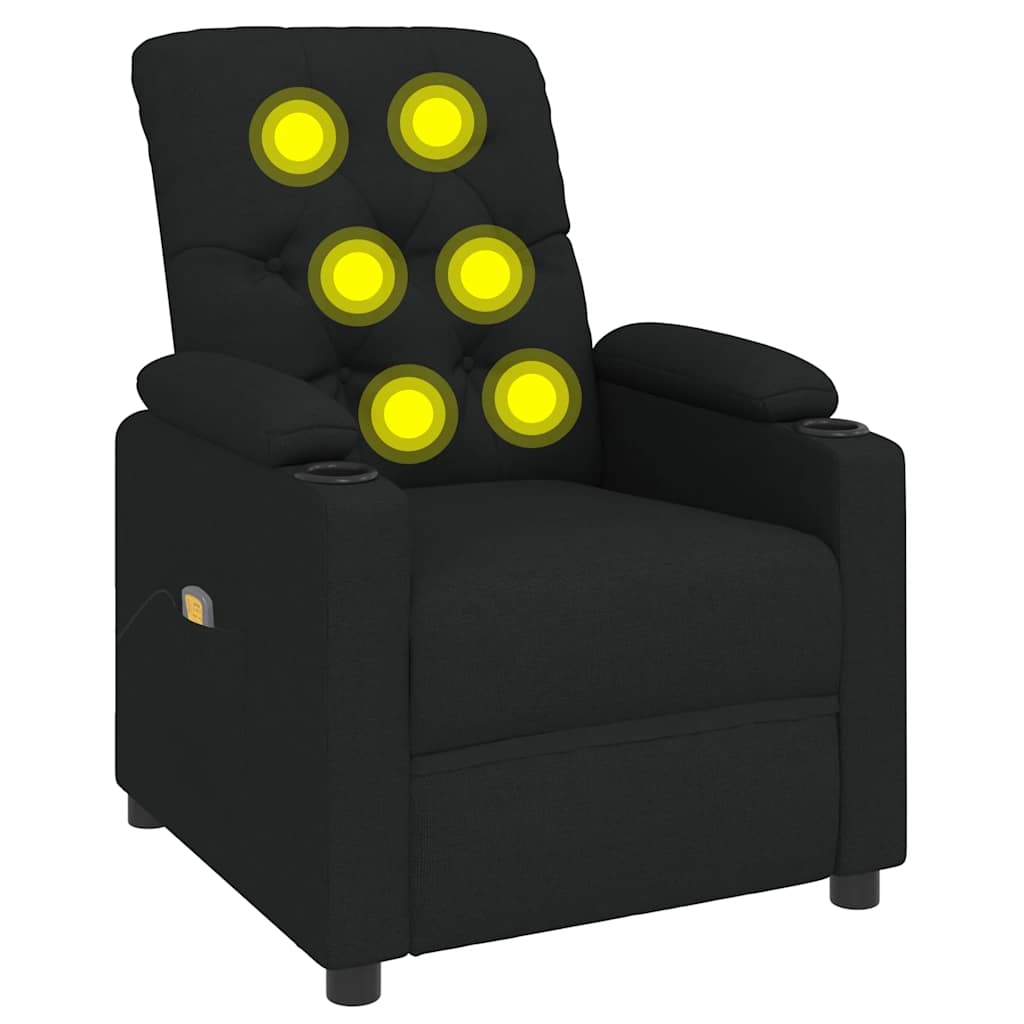 Massage-Relaxsessel, schwarzer Stoff