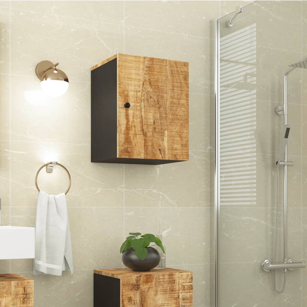 Bathroom wall cabinet 38x33x48 cm solid mango wood