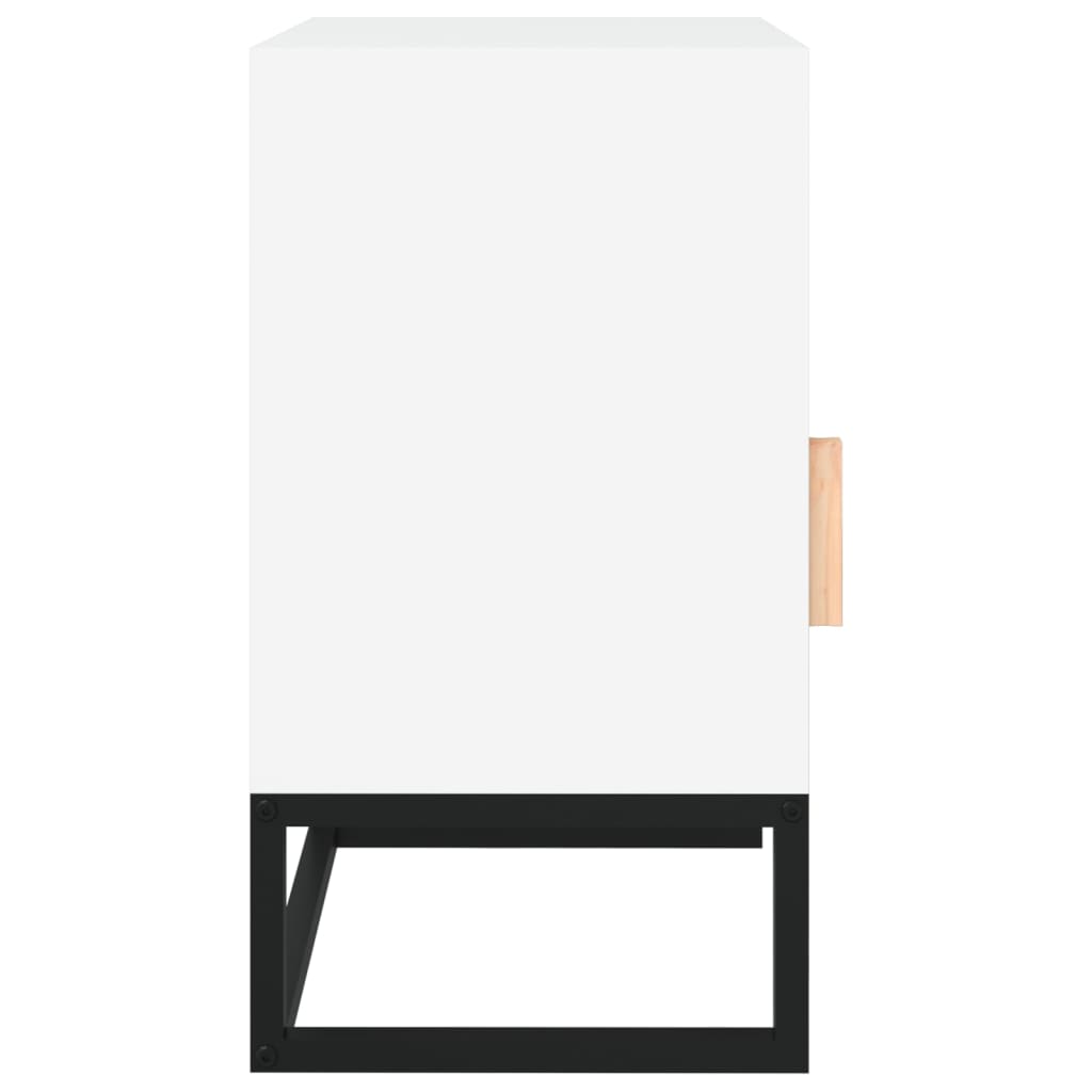 Bedside tables 2 pcs. White 40x30x55.5 cm wood-based material & iron