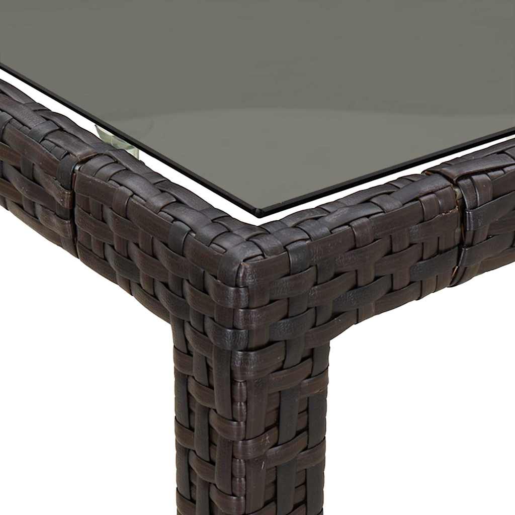 Garten-Eßtisch Braun 90 x 90 x 75 cm Poly Rattan