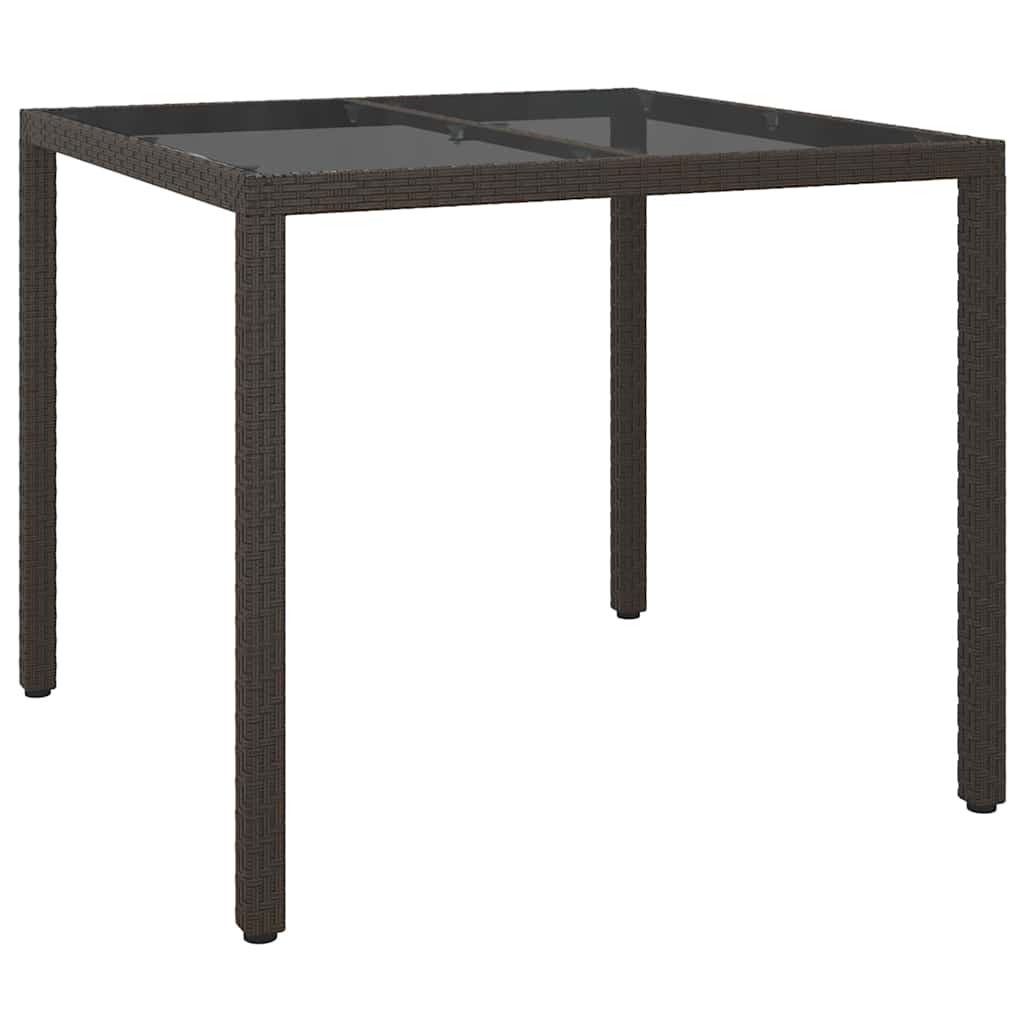 Garten-Eßtisch Braun 90 x 90 x 75 cm Poly Rattan