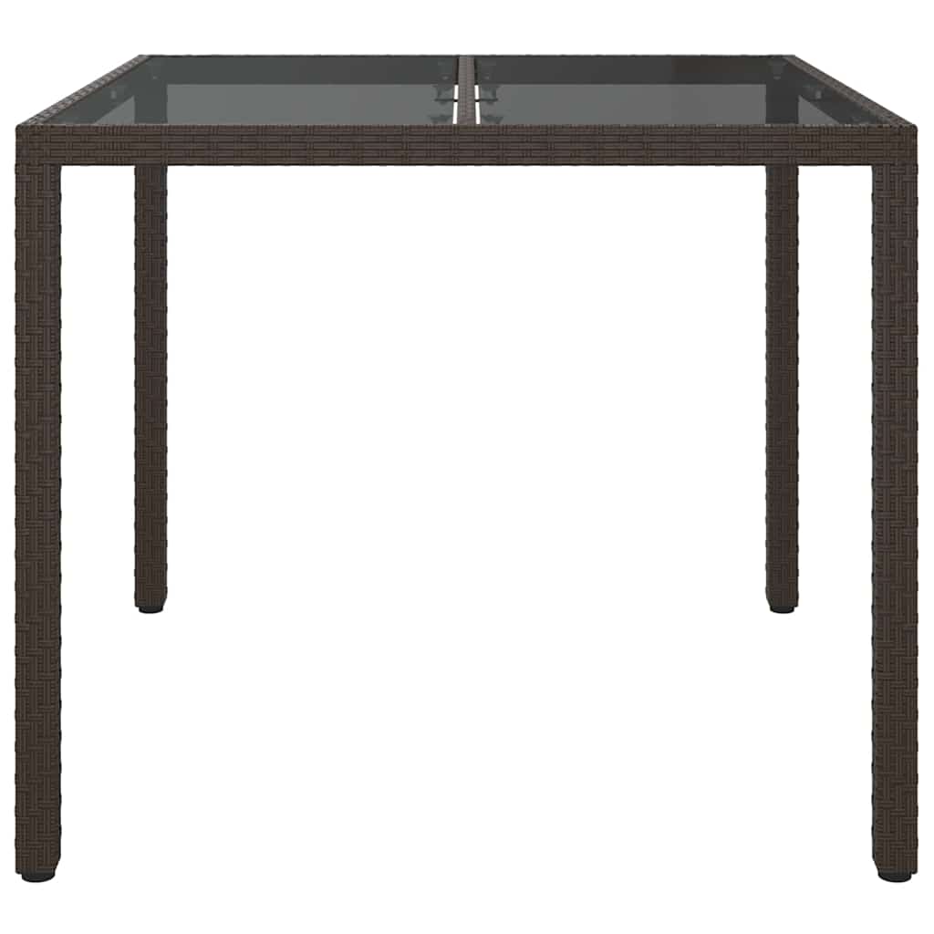 Garten-Eßtisch Braun 90 x 90 x 75 cm Poly Rattan