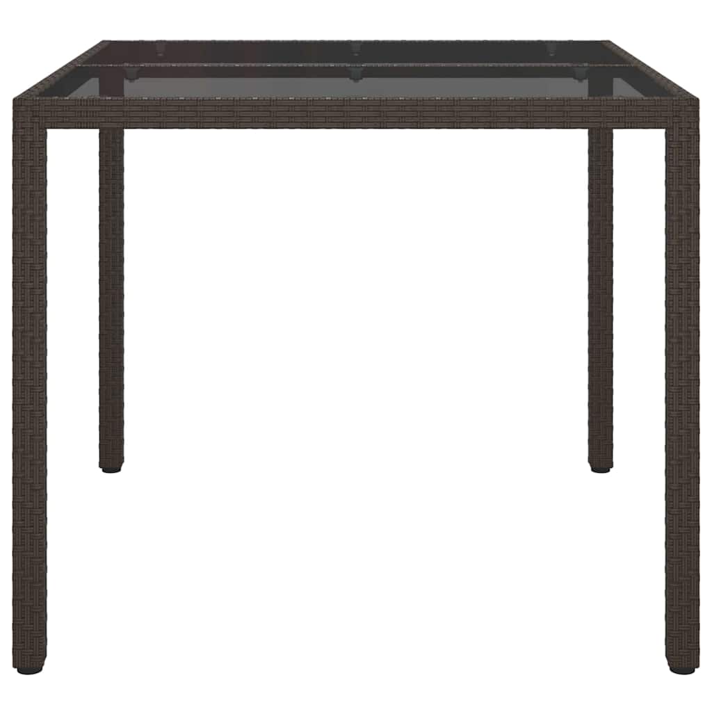 Garten-Eßtisch Braun 90 x 90 x 75 cm Poly Rattan
