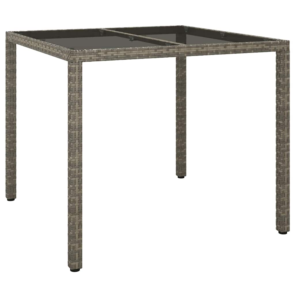 Garten-Eßtisch Grau 90 x 90 x 75 cm Poly Rattan