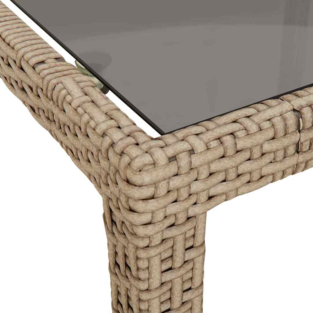Garten-Eßtisch Beige 90 x 90 x 75 cm Poly Rattan