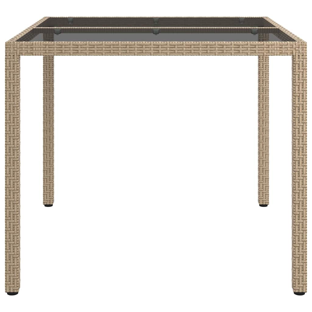 Garten-Eßtisch Beige 90 x 90 x 75 cm Poly Rattan