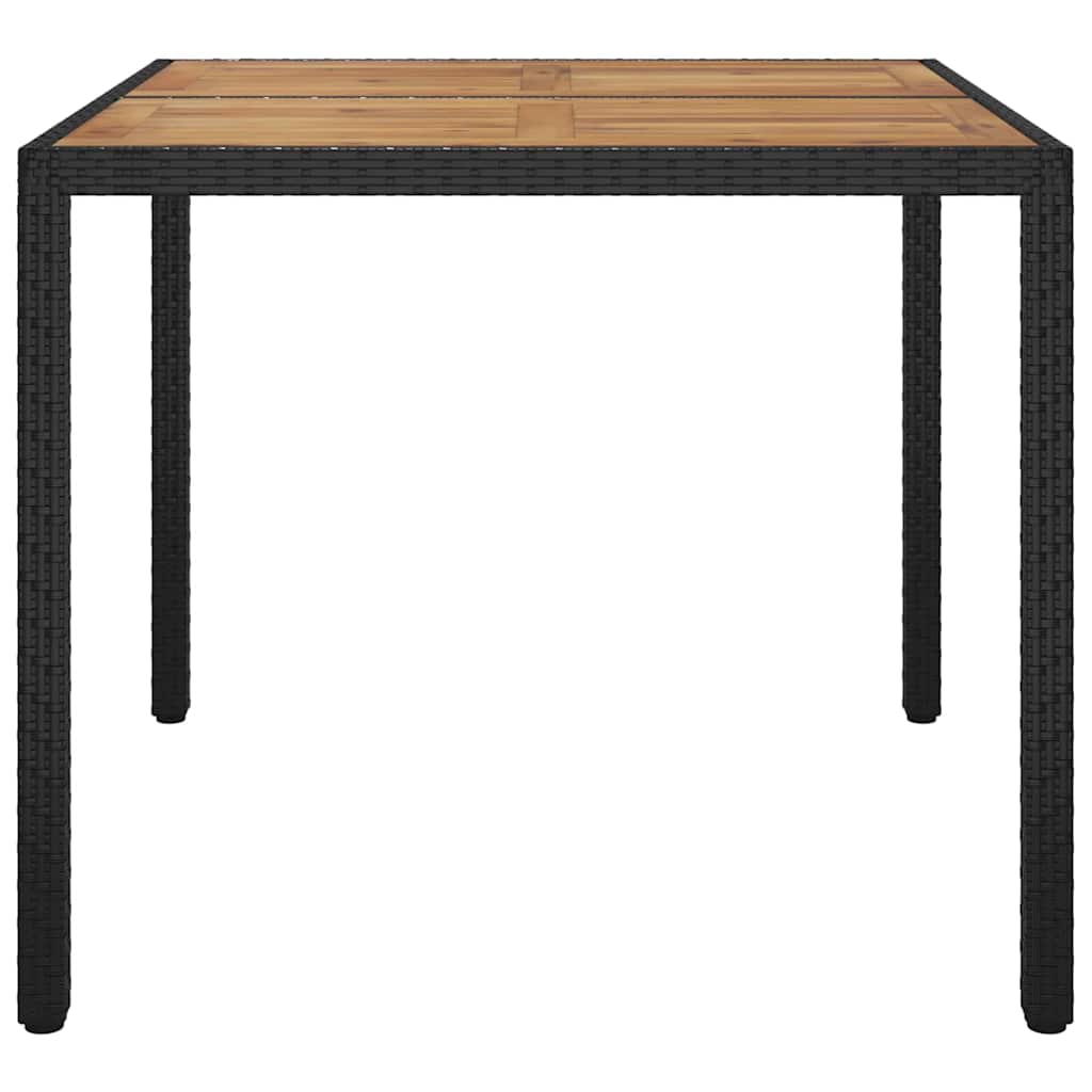Garten-Eßtisch Schwarz 90 x 90 x 75 cm Poly Rattan