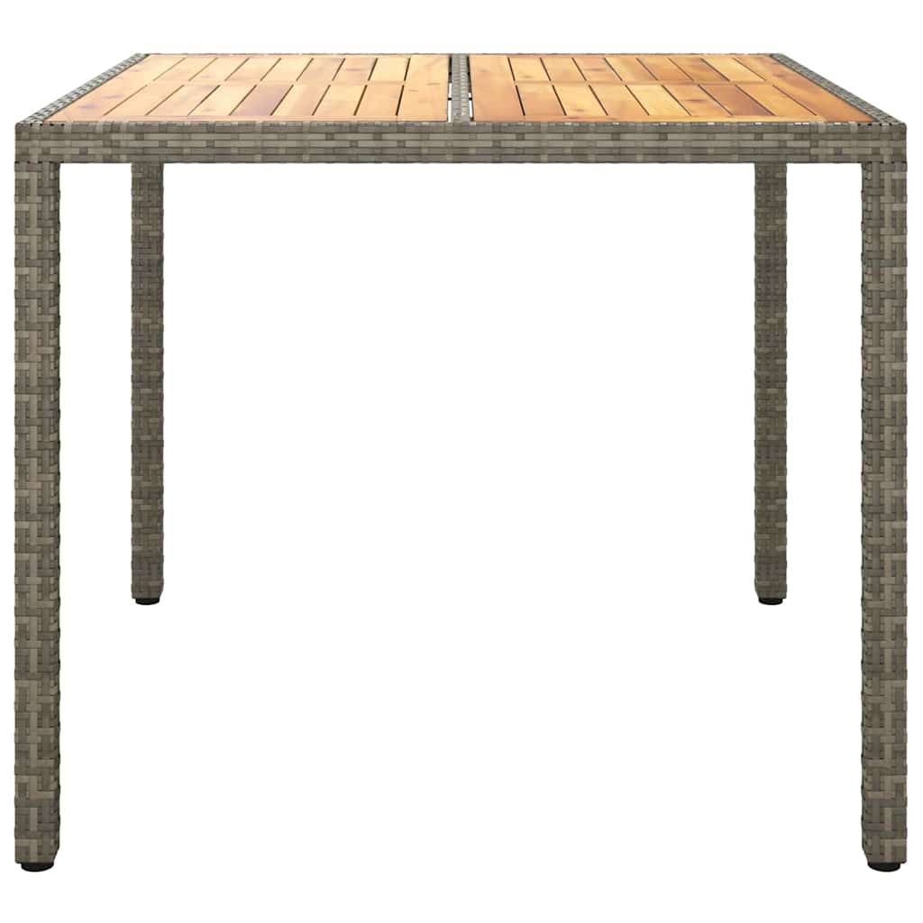 Garten-Eßtisch Grau 90 x 90 x 75 cm Poly Rattan