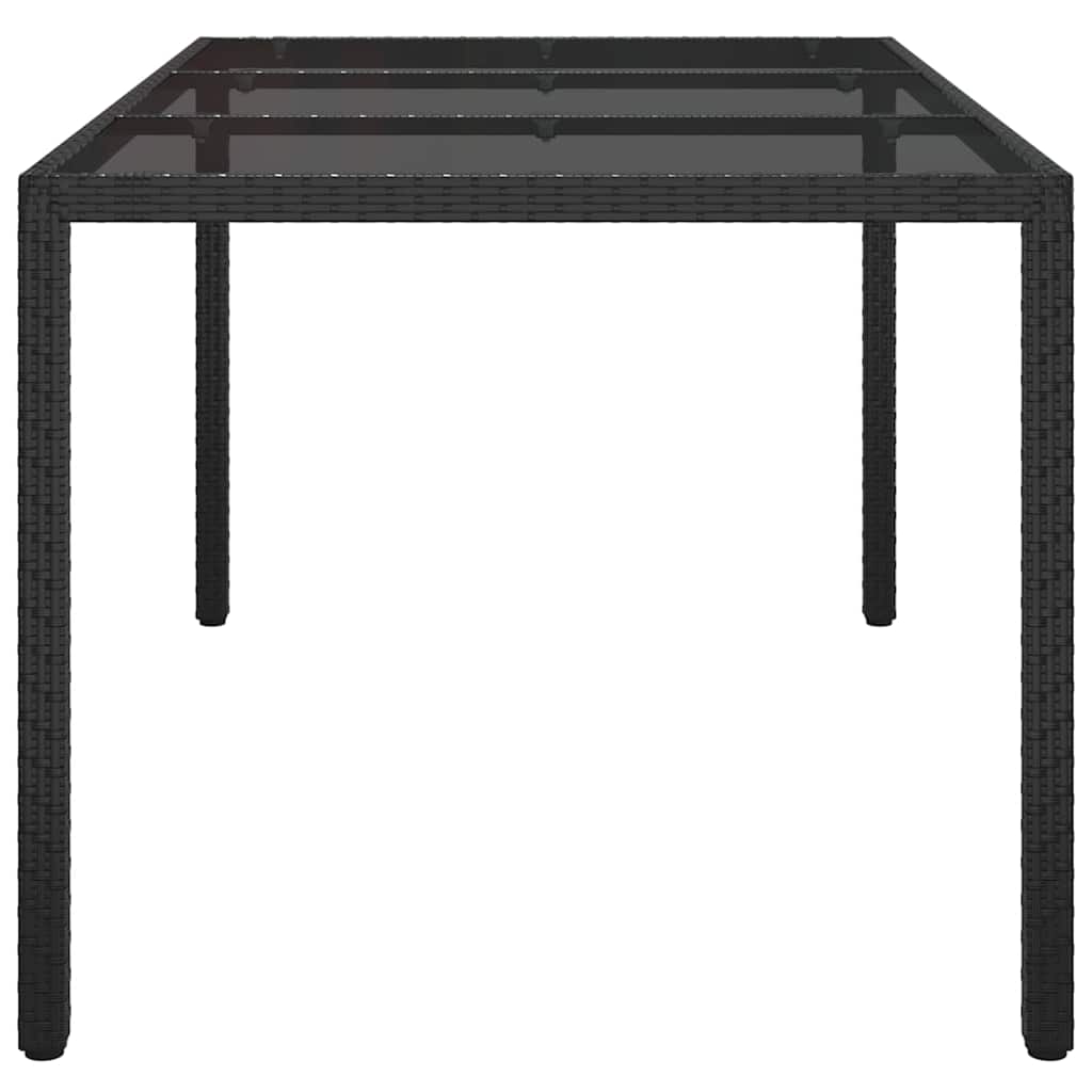 Garten-Eßtisch Schwarz 150 x 90 x 75 cm Poly Rattan