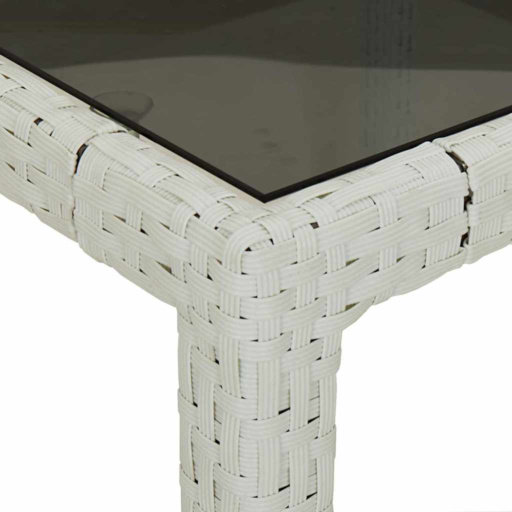 Garten-Eßtisch Weiß 150 x 90 x 75 cm Poly Rattan